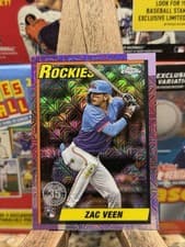 2025 Topps Update 1990 Topps Chrome Baseball Zac Veen #U90C-8 card