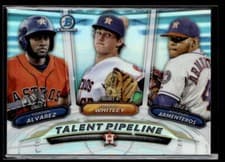Forrest Whitley, Rogelio Armenteros, Yordan Alvarez 2018 Bowman Talent Pipeline Chrome card
