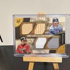 2025 Topps Museum Collection Dual Player Primary Pieces Quad Relics Legends Chipper Jones #DPQRL-MJ card