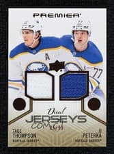 Tage Thompson/JJ Peterka 2024-25 Upper Deck Premier Premier Dual Jersey card