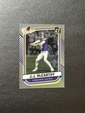 J.J. McCarthy 2024 Clearly Donruss The Rookies card