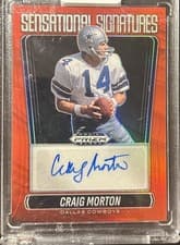 2025 Panini Prizm Black Sensational Signatures Craig Morton #36 card