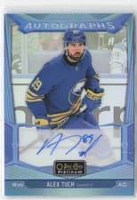 2024-25 O-Pee-Chee Platinum Blue Rainbow Autographs Alex Tuch #BA-AT card