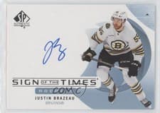Justin Brazeau 2024-25 SP Authentic Sign of the Times Rookies card