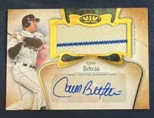 2026 Topps Tier One Autographed Tier One Jumbo Relics Carlos Beltrán #AT1JR-CB card