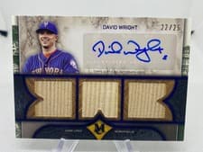 2025 Topps Museum Collection Single Player Signature Swatches Triple Relic Autographs David Wright #SPTRA-DW