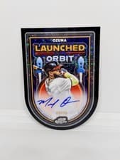 2025 Topps Cosmic Chrome Launched Into Orbit Autographs Marcell Ozuna #LIOA-MO card
