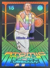 2024-25 Panini Obsidian Atomic Initials Nikola Jokic #9 card