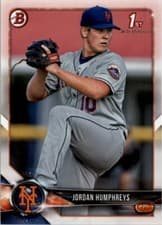 Jordan Humphreys 2018 Bowman Paper Prospects card