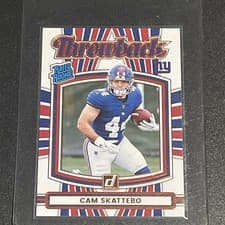 2025 Donruss Rated Rookie Throwback Cam Skattebo #36 card