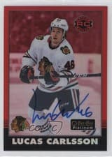 Lucas Carlsson 2021 O-Pee-Chee Platinum 2020 Update Retro Red Rainbow Autograph card