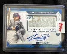 2025 Topps Inception MLB First Milestone Autograph Relics Matt Shaw #FMAR-MS card