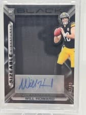 2025 Panini Black Rookie Patch Autographs Will Howard #42 card