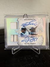 2025 Leaf Spectacular Baseball Dual Autograph Memorabilia Ken Griffey Jr. / Frank Thomas #DM-4 card