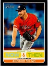 2020 Topps Heritage Now & Then Justin Verlander #NT-2