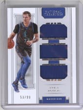 Luka Doncic 2018 Panini National Treasures Rookie Triple Materials card