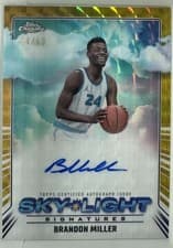 2024-25 Topps Chrome Sky-Light Signatures Brandon Miller #SLS-BM card