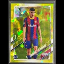 Pedri 2020 Topps Chrome UEFA Champions League Sapphire card