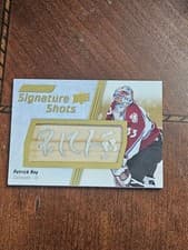 2024-25 Upper Deck Engrained Icons Signature Shots Manufactured Stick Relics Patrick Roy #SS-PR card