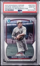 George Herman Ruth 2023 Bowman Chrome Prospects card