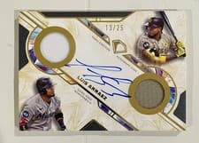 2025 Topps Diamond Icons Single Player Dual Team Autographed Relics Luis Arraez #DTA-LAZ card