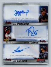 Luis Guanipa/Jose Perdomo/Diego Tornes 2025 Bowman's Best Triple Autographs card