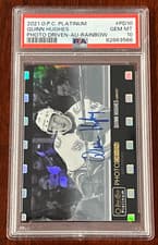 Quinn Hughes 2021 O-Pee-Chee Platinum 2020 Update Photo Driven Rainbow Autograph card