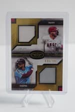 2025 Topps Tier One Dual Player Relics Bryce Harper / Mike Trout #DPR-TH card