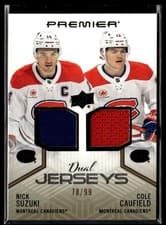 2024-25 Upper Deck Premier Premier Dual Jersey Nick Suzuki/Cole Caufield #PD-SC card