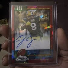 2025 Topps Chrome Sapphire 1990 Topps Autographs Sapphire Josh Jacobs #1990-JJ card