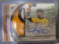 2025 Topps Museum Collection Momentous Material Jumbo Patch Autographs Andrew McCutchen #MMJPA-CUT card
