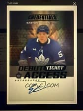 2025-26 Upper Deck Credentials Debut Ticket Access Autographs Easton Cowan #DTA-EC card