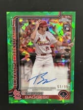 2025 Topps Chrome Update Sapphire Chrome Sapphire Autographs Thomas Saggese #USA-TS card
