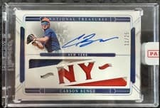 2025 Panini National Treasures Die-Cut Material Autographs Carson Benge #11 card