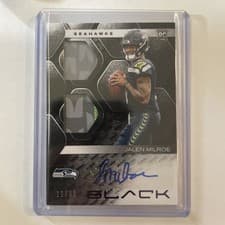 2025 Panini Black Rookie Patch Autographs Jalen Milroe #11 card
