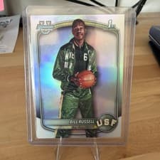 2025-26 Bowman RetroFractor Bill Russell #RV-BR card