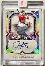 Juan Gonzalez 2025 Panini Boys of Summer Fan Favorite Signatures card