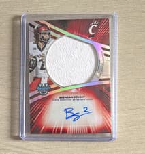2025 Bowman University Best Prospect Jumbo Relic Autographs Refractor Brendan Sorsby #JRA-BS card