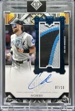 2025 Topps Transcendent Collection Rookie Showcase Patch Autographs Connor Norby #RSPA-CNO card