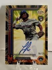 2025 Topps Chrome Radiating Rookie Autographs Luisangel Acuna #RRA-LA card
