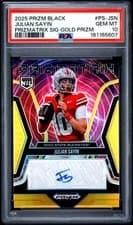 Julian Sayin 2025 Panini Prizm Black Prizmatrix Signatures card