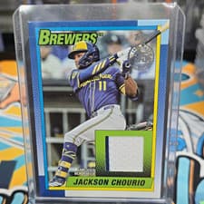 2025 Topps Update 1990 Topps Baseball Relics Jackson Chourio #90RU-JCH card