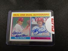2025 Topps Heritage Real One Dual Autographs Mike Schmidt / Steve Carlton #RODA-CS card