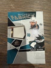 Brent Burns 2021 SP Game Used Authentic Fabrics card