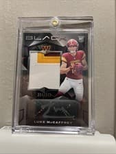 2024 Panini Black Rookie Patch Autographs Luke McCaffrey #228 card