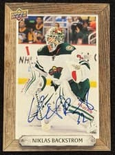 2024-25 Upper Deck Engrained Icons Beehive Portrait Signatures Niklas Backstrom #BH-NB card