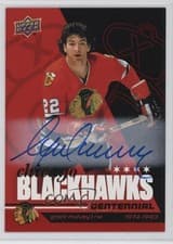 2025-26 Upper Deck Chicago Blackhawks Centennial Red Hot Autos Grant Mulvey #62 card