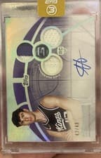 2025-26 Topps 3 Rookie 3 Patch Autographs Horizontal Maxime Raynaud #RPH-MR card