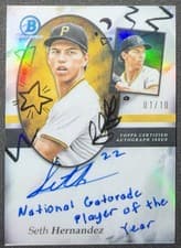 2025 Bowman Draft Draft Prospect Portrait Autographs Seth Hernandez #DPPA-SH card