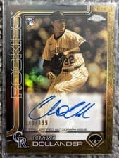 2025 Topps Gilded Collection Chrome Cast in Gold Autographs Chase Dollander #GOLD-CD card
